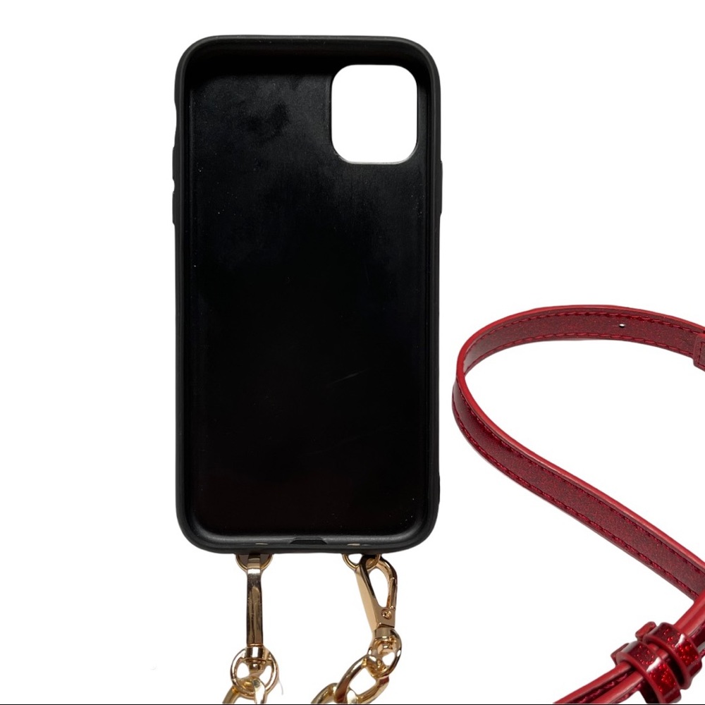 Nordstrom iPhone 11 Red Glitter Crossbody Phone Case - Picture 3 of 4